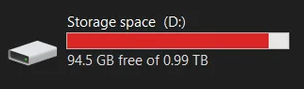 Storage space dwindling
